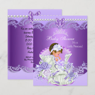 Convites Pequena Princesa Baby Shower Menina Tiara Roxo Vin