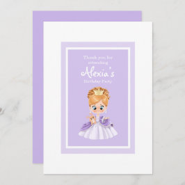 Convites Pequena princesa branca e roxa