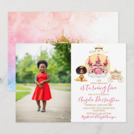 Convites Pequena princesa celebração real 5 aquarela