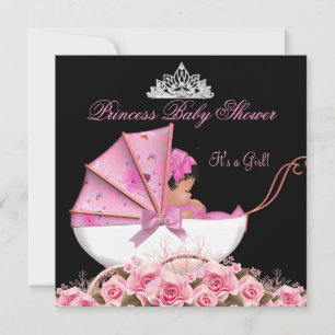 Convites Pequena Princesa Chuveiro de Bebê Menina Rosa 3a