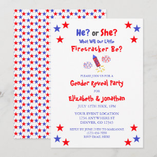 Convites Pequena Revelação de Gênero Americana do Firecrack