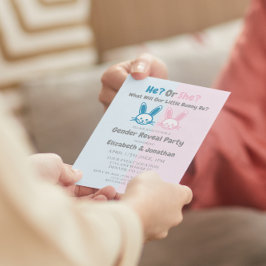 Convites Pequena Revelação de Gênero Bunny