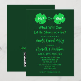 Convites Pequena Revelação de Gênero Shamrock