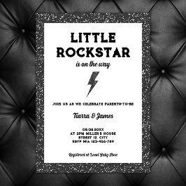 Convites Pequena Rockstar no Caminho do Chá de fraldas Rock