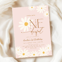Convites Pequena Senhora Onederful Daisy 1º Aniversário