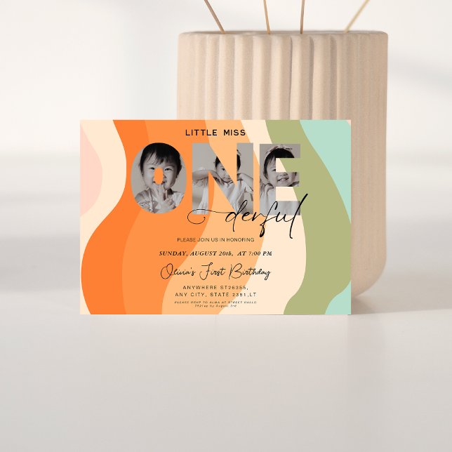 Convites Pequena Senhorita Um primeiro aniversario Maravilh (Criador carregado)