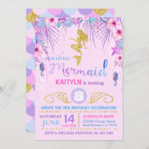 Pequena Sereia Sob O Aniversário Do Mar