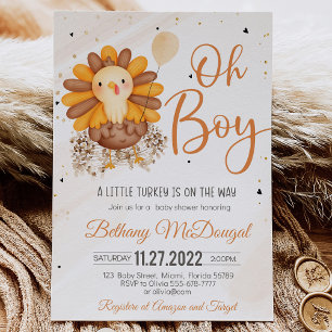 Convites Pequena Turquia A Caminho! Chá de fraldas de Ação 