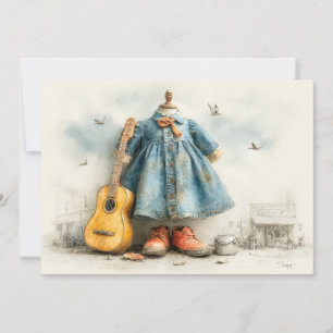 Convites Pequena Violinista – Menina de 1º Aniversário