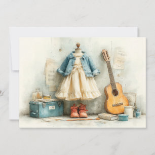 Convites Pequena Violinista – Menina de 1º Aniversário