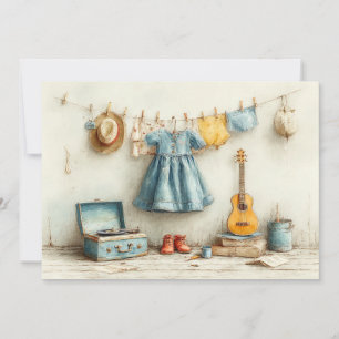 Convites Pequena Violinista – Menina de 1º Aniversário