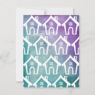 Convites Pequenas Casas Brancas Roxo De Teal Nos Movemos