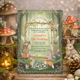 Convites Pequenas Fadas Floresta Caprichosa Festa de Aniver