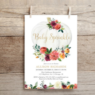 Convites Pequeno abóbora neutro do gênero cai borrifo bebê