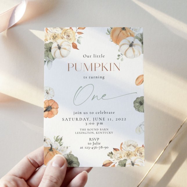 Convites Pequeno Abóbora, Virando Um, primeiro aniversario (Criador carregado)