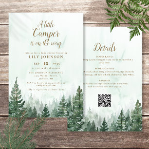 Convites Pequeno Acampamento Floresta Tudo Em Um QR Chuvinh