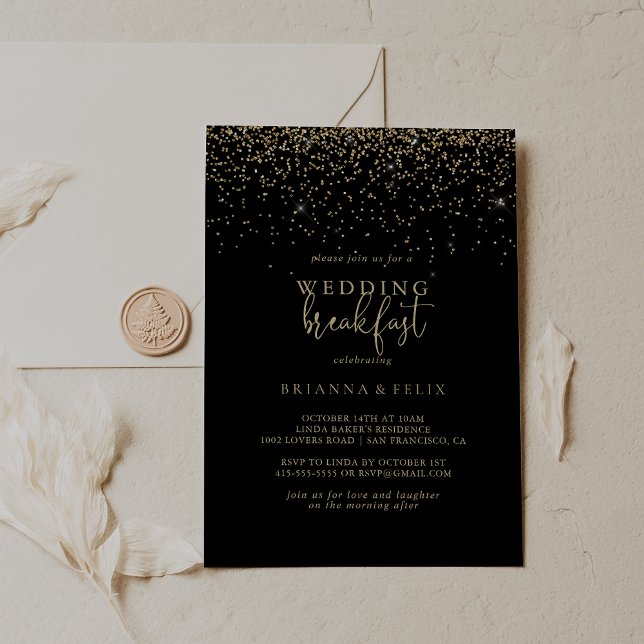 Convites Pequeno Almoço de Casamento com Letra Elegante e C (Criador carregado)