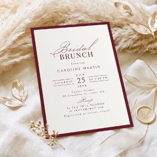 Convites Pequeno-almoço Nupcial Tipografia Burgundy Gracios