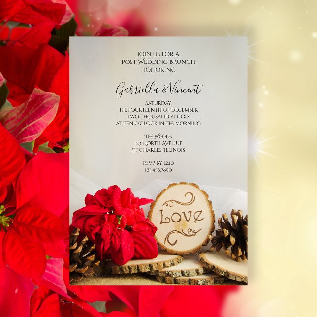 Convites Pequeno-almoço pós-casamento Floresta de Poinsetti (Criador carregado)