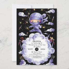 Convites Pequeno Aniversário de Ninja Mágica