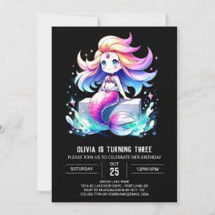 Convites Pequeno Aniversário de Sereia Mágica