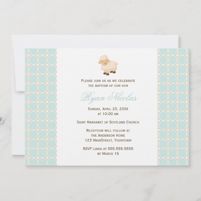 Convites Pequeno Batismo De Lambe (Frente)