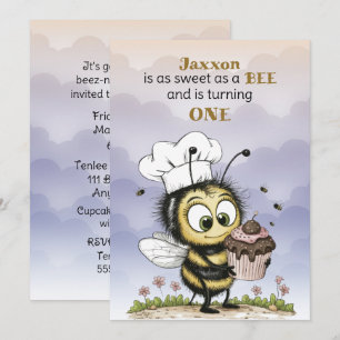 Convites Pequeno Bebê Menino Primeiro Aniversário
