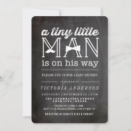 Convites Pequeno bigode e Arco, Chá de fraldas de menino bo