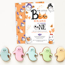 Pequeno Boo Cute Fantasmas no Halloween Primeiro A