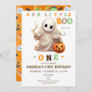 Convites Pequeno Boo Halloween Fantasma qualquer primeiro a