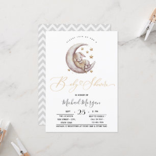 Convites Pequeno Borninho Stars Zigzag Chá de fraldas