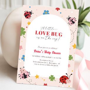 Convites Pequeno Bug do Amor Chuvinha de Amor Baby Shower