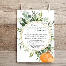 Pequeno casal de abóbora chá de fraldas verde