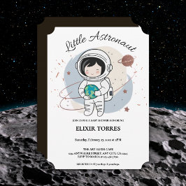 Convites Pequeno Chá de fraldas Astronauta Minimalista