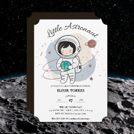 Convites Pequeno Chá de fraldas Astronauta Minimalista