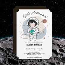 Pequeno Chá de fraldas Astronauta Minimalista