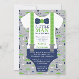 Convites Pequeno Chá de fraldas, Azul, Verde