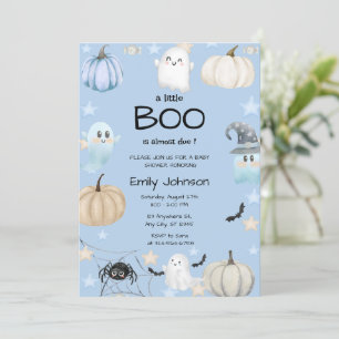 Convites Pequeno Chá de fraldas Boo   Bonito Halloween