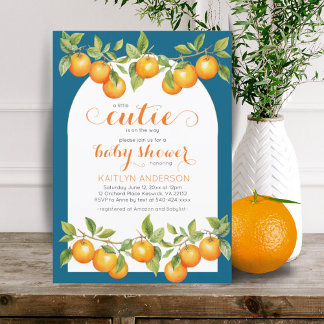 Convites Pequeno Chá de fraldas Citrus Orange Clementine