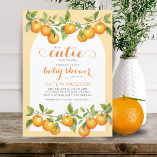 Convites Pequeno Chá de fraldas Citrus Orange Clementine