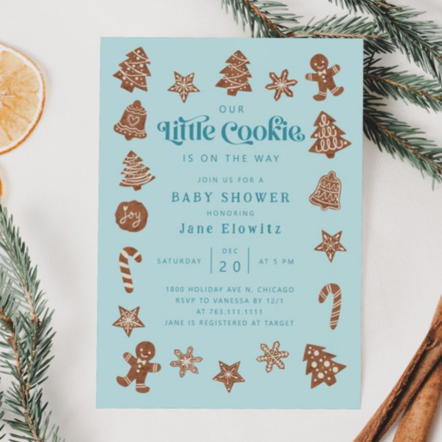 Convites Pequeno Chá de fraldas Cookie Boy (Criador carregado)