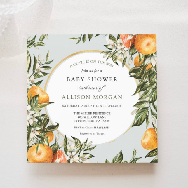 Convites Pequeno Chá de fraldas Cutie (Criador carregado)