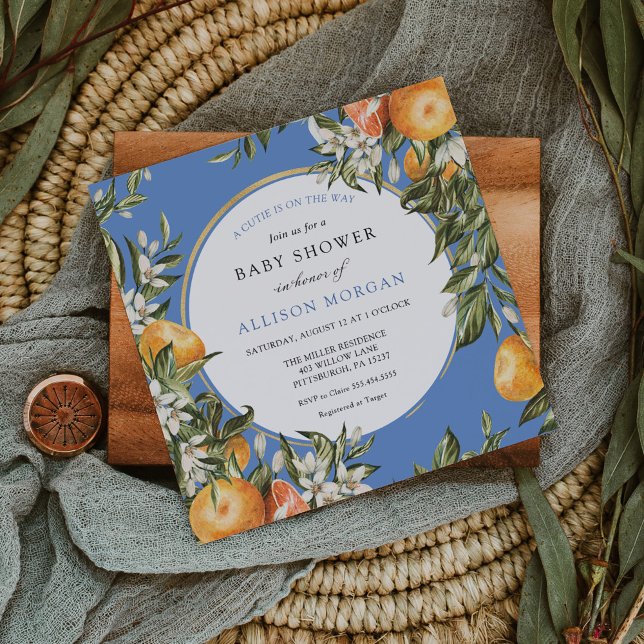 Convites Pequeno Chá de fraldas Cutie (Criador carregado)