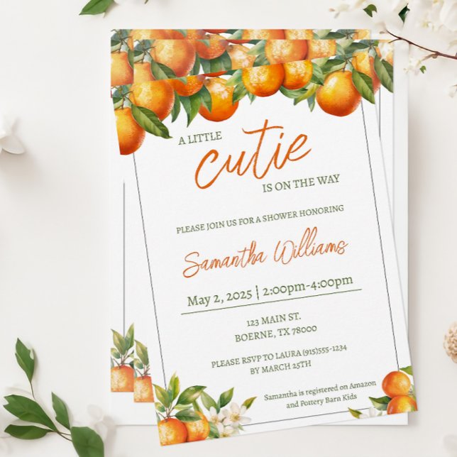 Convites Pequeno Chá de fraldas Cutie (Little Cutie Baby Shower Invitation)