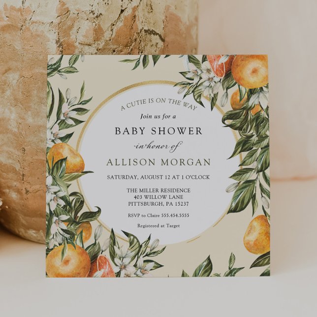 Convites Pequeno Chá de fraldas Cutie (Criador carregado)