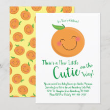 Pequeno Chá de fraldas Cutie Tangerina Sexo Neutro