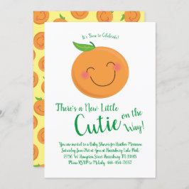 Convites Pequeno Chá de fraldas Cutie Tangerina Sexo Neutro