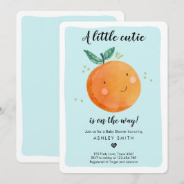 Convites Pequeno Chá de fraldas Cutil Clementine Laranja