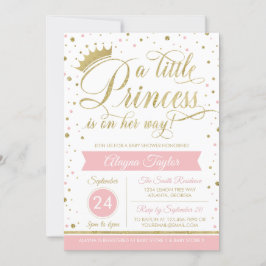 Convites Pequeno Chá de fraldas da Princesa Convide, Faux G