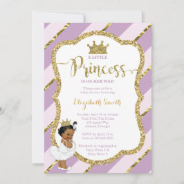 Convites Pequeno Chá de fraldas da Princesa Convide, Faux G